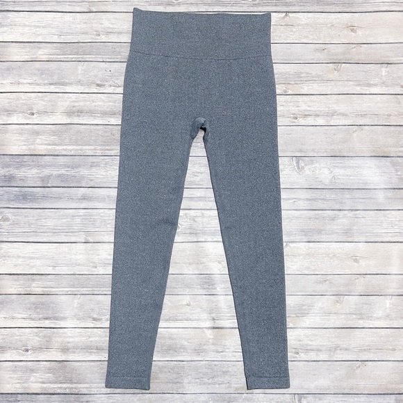 AnyBody Heather Gray Jacquard Ankle Length Wide Waistband Leggings Large EUC - Picture 2 of 8